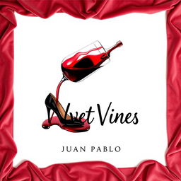 A clean and creative novel cover design for a murder mystery titled 'Velvet Vines' by Juan Pablo