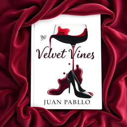 A clean and creative novel cover design for a murder mystery titled 'Velvet Vines' by Juan Pablo