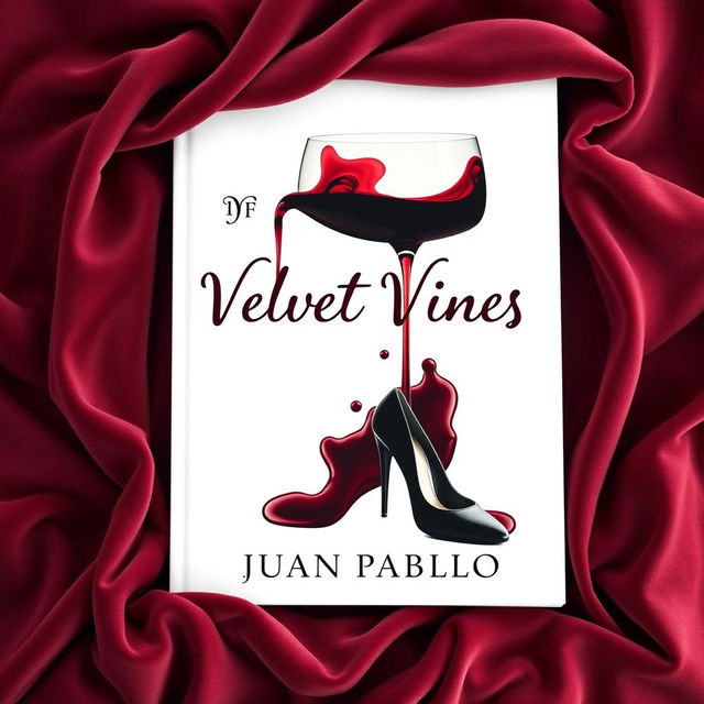 A clean and creative novel cover design for a murder mystery titled 'Velvet Vines' by Juan Pablo