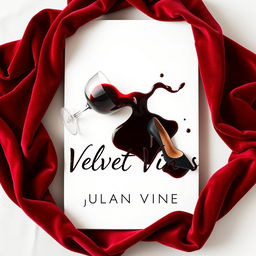 A clean and creative novel cover design for a murder mystery titled 'Velvet Vines' by Juan Pablo