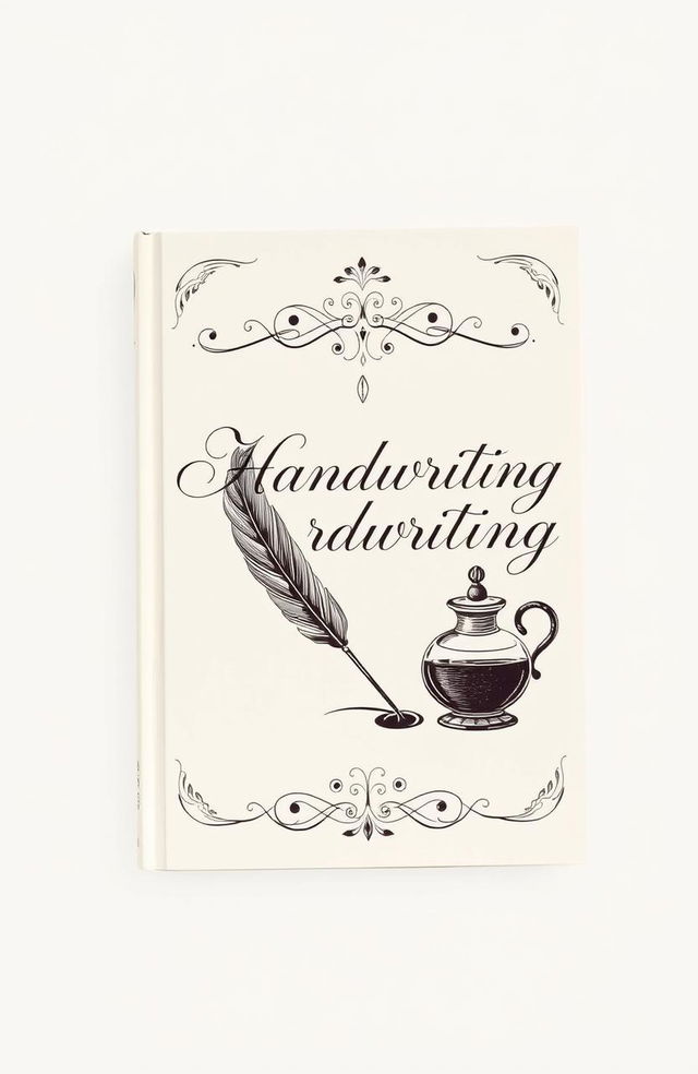 A beautifully designed handwriting book cover, featuring elegant calligraphy and ornate typography