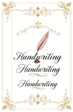 A beautifully designed handwriting book cover, featuring elegant calligraphy and ornate typography