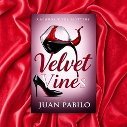 A stylish and creative novel cover design for a murder mystery titled 'Velvet Vines' by Juan Pablo