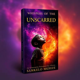 A striking book cover design for 'Whispers of the Unscarred' by Samkelo Mkhize