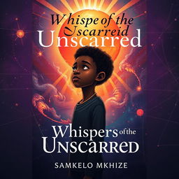 A mesmerizing book cover design for 'Whispers of the Unscarred' by Samkelo Mkhize