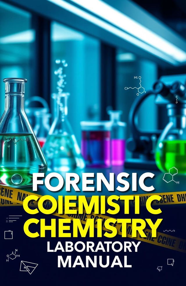 A visually striking cover design for a Forensic Chemistry Laboratory Manual