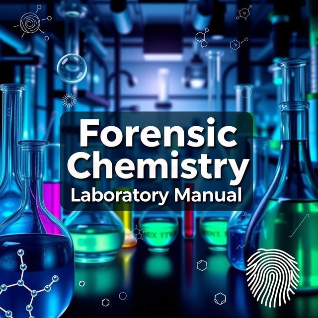 A visually engaging cover design for a Forensic Chemistry Laboratory Manual