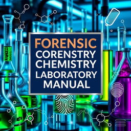 A visually engaging cover design for a Forensic Chemistry Laboratory Manual