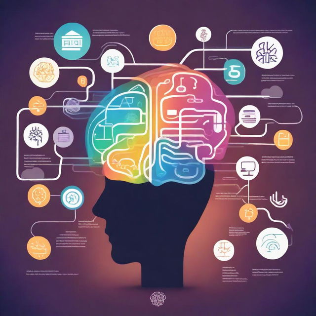 A conceptual image showing the positive impacts of language learning on brain function