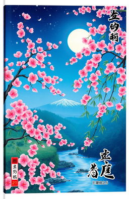 A beautifully illustrated book cover featuring a serene Japanese landscape