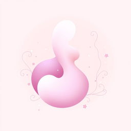 A stylized illustration of an abstract shape symbolizing femininity and sensuality, featuring smooth curves and soft textures, with a color palette of pastel shades blending harmoniously