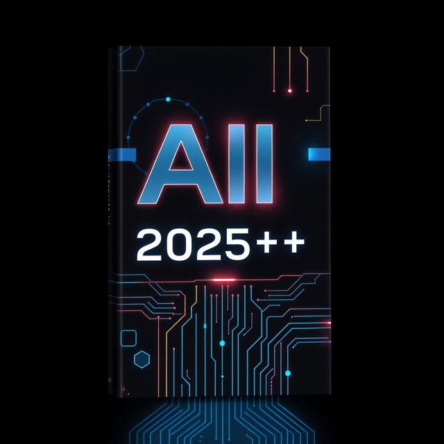 Design a book cover for the title 'AI 2025++'