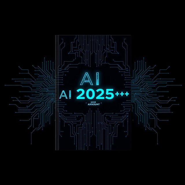 Design an A4 size book cover for the title 'AI 2025++'