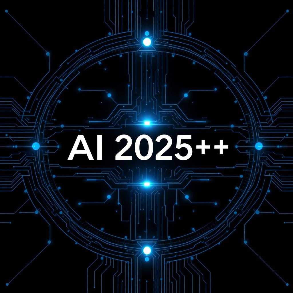 Design an A4 size book cover for the title 'AI 2025++'