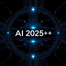 Design an A4 size book cover for the title 'AI 2025++'