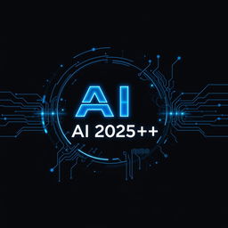 Design an A4 size image for the book title 'AI 2025++'