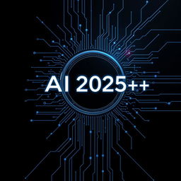 Design an A4 size image for the book title 'AI 2025++'