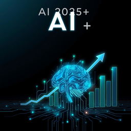 Create an A4 size image representing the title 'AI 2025++'