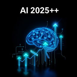 Create an A4 size image representing the title 'AI 2025++'