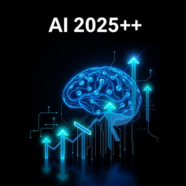 Create an A4 size image representing the title 'AI 2025++'