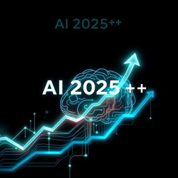Create an A4 size image representing the title 'AI 2025++'