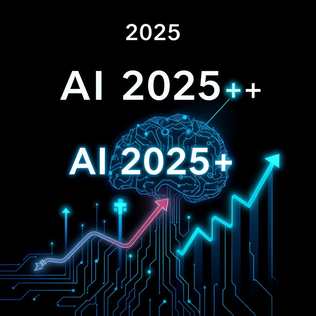 Create an A4 size image representing the title 'AI 2025++'