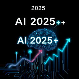 Create an A4 size image representing the title 'AI 2025++'