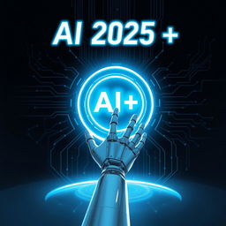 Create an A4 size image for the title 'AI 2025++'
