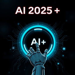 Create an A4 size image for the title 'AI 2025++'