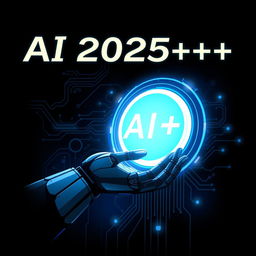 Create an A4 size image for the title 'AI 2025++'