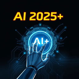 Create an A4 size image for the title 'AI 2025++'