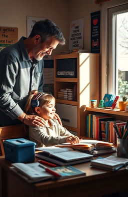 A heartfelt and empowering scene of a father supporting his daughter in her education