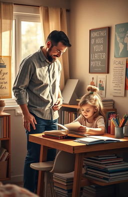 A heartfelt and empowering scene of a father supporting his daughter in her education