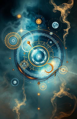 An abstract representation of the concept 'The Ontology of Being', inspired by the philosophical works of Kobe Sergio, featuring intricate geometric shapes and ethereal light