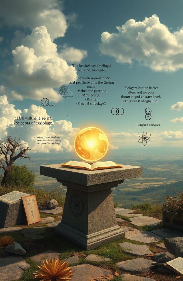 An intriguing visual representation of 'the ontology of being,' merging elements of science and philosophy