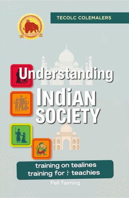 A visually engaging book cover for a social science module titled 'Understanding Indian Society'