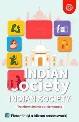 A visually engaging book cover for a social science module titled 'Understanding Indian Society'