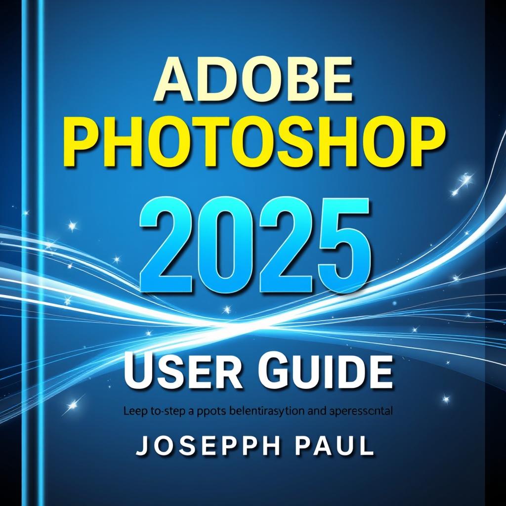 A professional book cover for 'Adobe Photoshop 2025 User Guide' by Joseph Paul