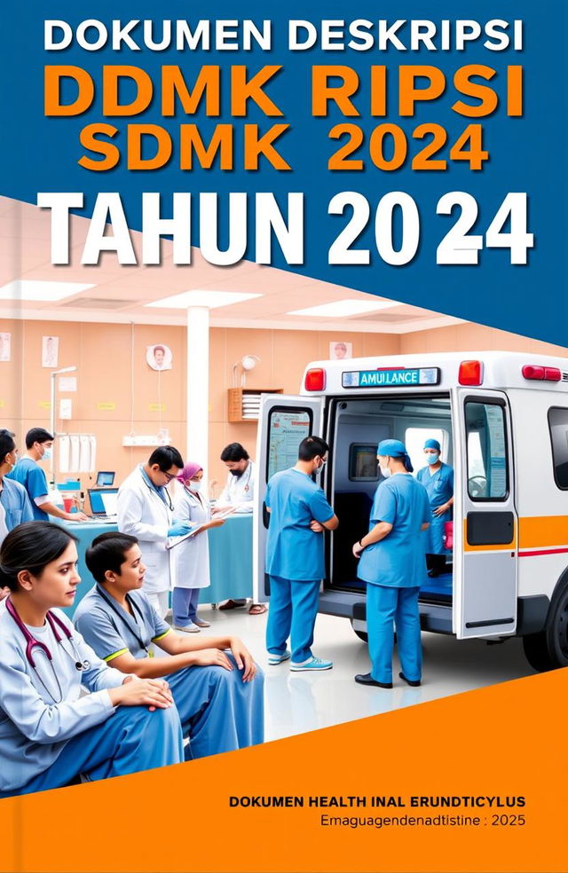 A book cover featuring the title "DOKUMEN DESKRIPSI SDMK TAHUN 2024" prominently displayed at the top in bold, modern typography