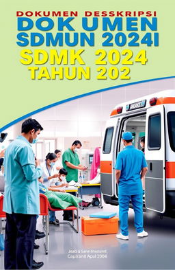A book cover featuring the title "DOKUMEN DESKRIPSI SDMK TAHUN 2024" prominently displayed at the top in bold, modern typography