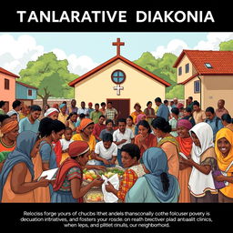 A vibrant church community actively engaged in transformative diakonia, focused on alleviating poverty and fostering community development