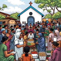 A vibrant church community actively engaged in transformative diakonia, focused on alleviating poverty and fostering community development