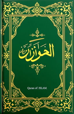 A beautifully designed Islamic book cover featuring intricate geometric patterns and floral motifs typical of Islamic art