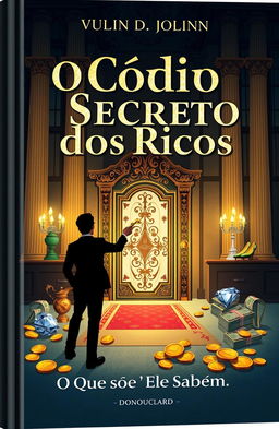 An illustrated book cover featuring a mysterious and luxurious scene that symbolizes wealth and secrets