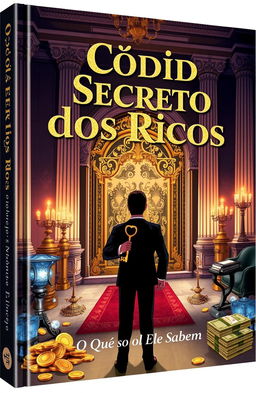 An illustrated book cover featuring a mysterious and luxurious scene that symbolizes wealth and secrets