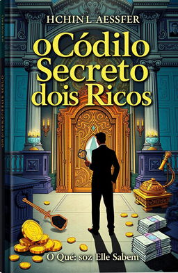 An illustrated book cover featuring a mysterious and luxurious scene that symbolizes wealth and secrets