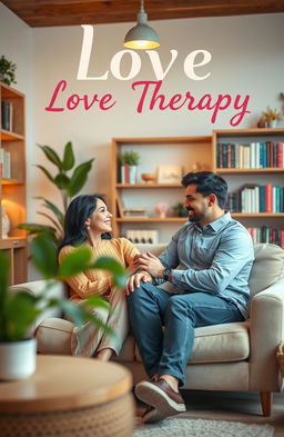 A romantic book cover for a title called 'Love Therapy'