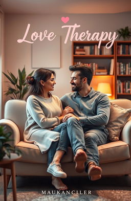 A romantic book cover for a title called 'Love Therapy'