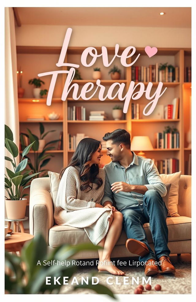 A romantic book cover for a title called 'Love Therapy'