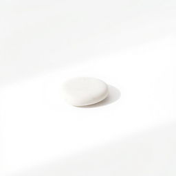 A minimalist scene featuring a white background with a single, elegant white object, such as a smooth, round stone or a delicate flower